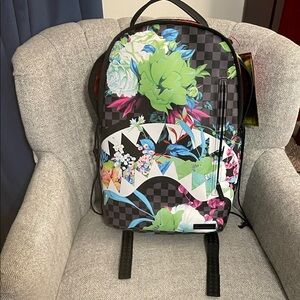 Sprayground Floral and Checkered Backpack